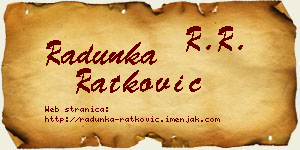Radunka Ratković vizit kartica